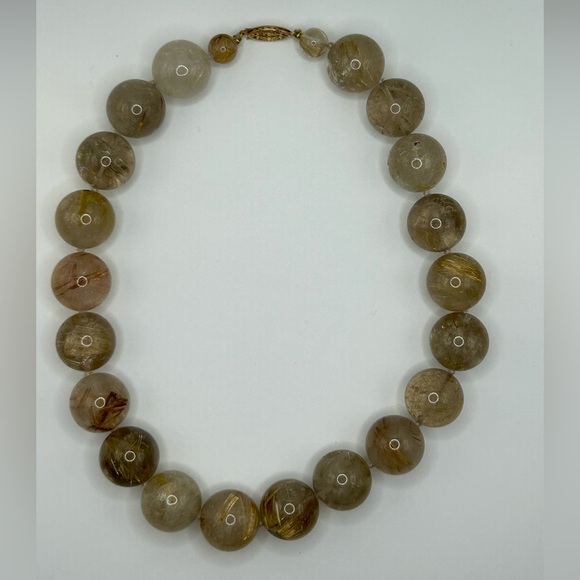 Vintage Rutilated Quartz Necklace with 14K Gold Clasp - Make an offer - Picture 2 of 6
